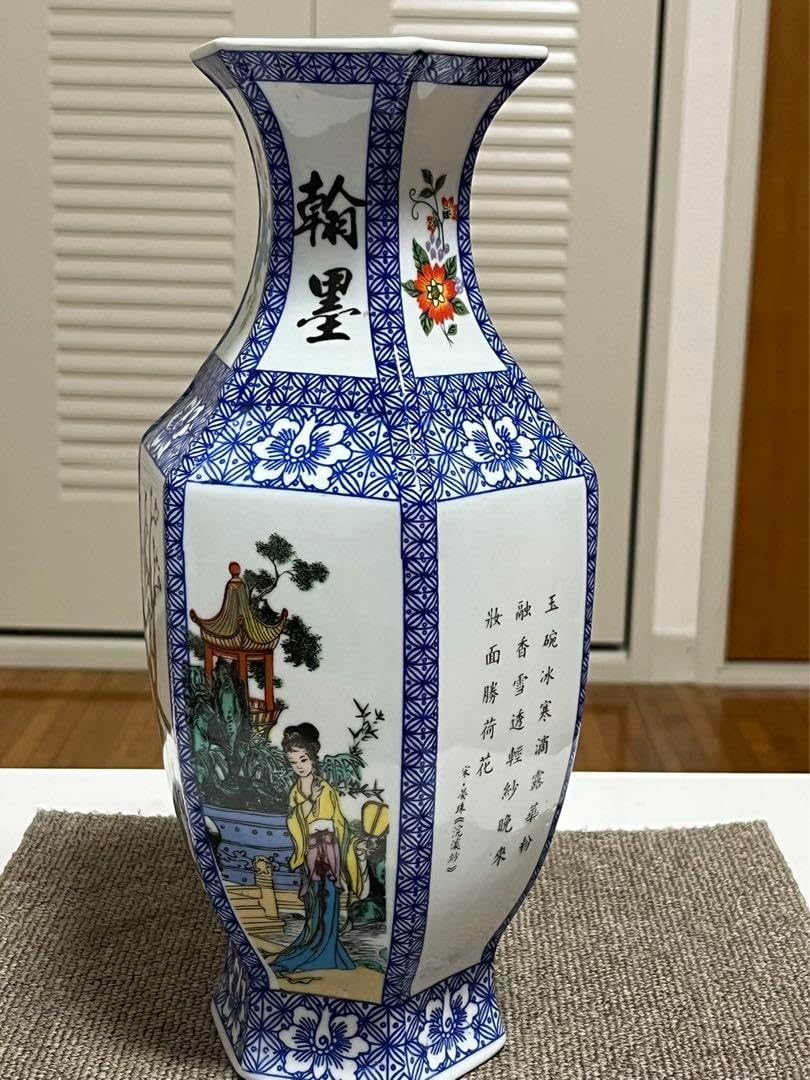 オールドニッポン 23.8㎝ ロイヤルキンラン 薔薇文花瓶 アールヌーボー